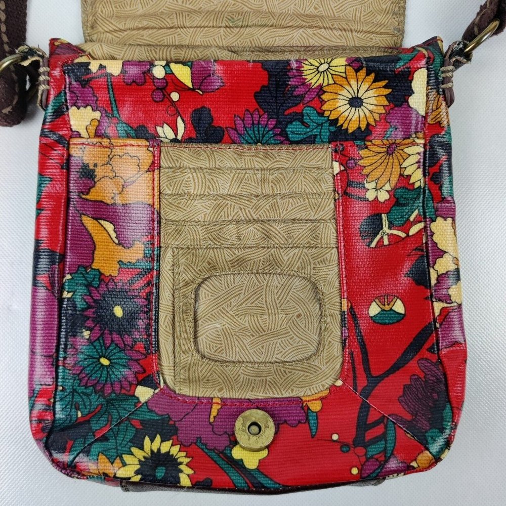 Sakroots Artist Circle Small Crossbody Messenger Purse Coated Canvas Floral Boho - Picture 6 of 11